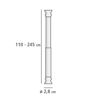 Teleskopowy drążek do zasłony prysznicowej, Ø 2,8 cm, 110-245 cm, WENKO