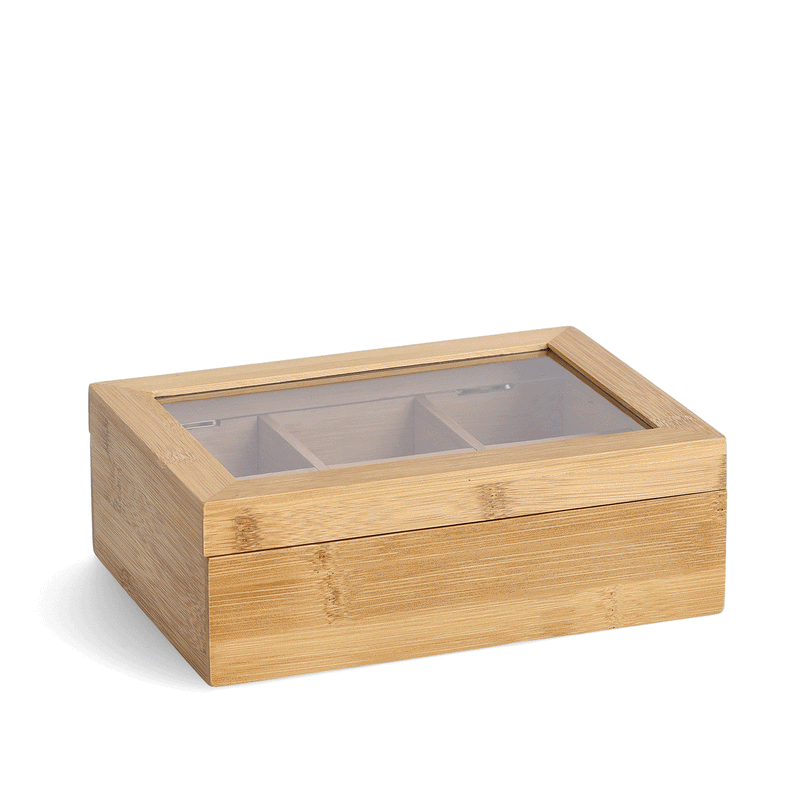 Bambusowa szkatułka na herbatę w torebkach - 6 przegródek, ZELLER