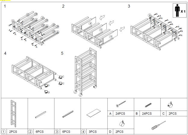 Regał łazienkowy na kółkach, 3 półki, bambus