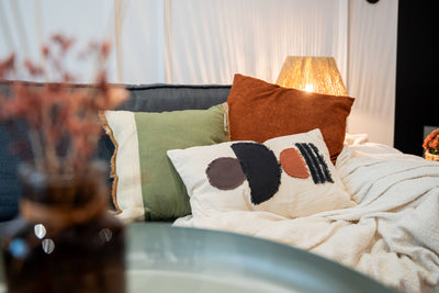 Poduszka dekoracyjna bawełniana GREENYBEL, jutowa lamówka, 40 x 40 cm