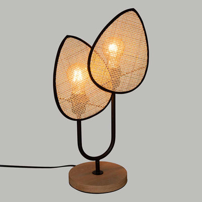 Lampa dekoracyjna OLME, rattanowa plecionka, wys. 44 cm