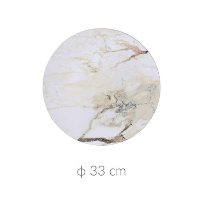 Ozdobna podkładka na stół, biała imitacja marmuru, 33 cm