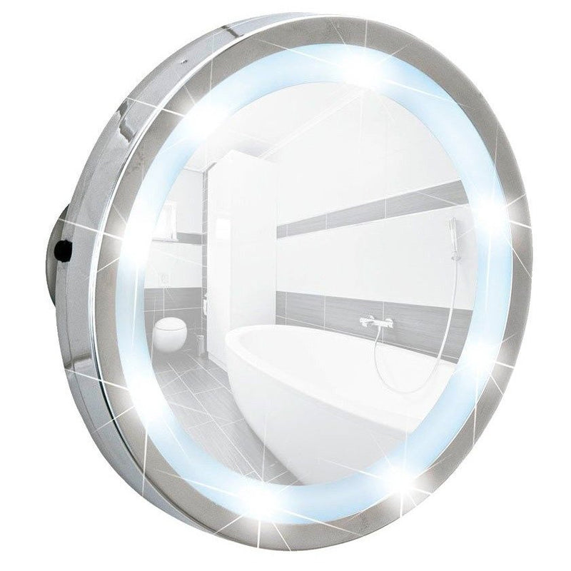 OUTLET Lusterko kosmetyczne MOSSO, powiększające x3 - podświetlenie LED, 3 przyssawki, WENKO