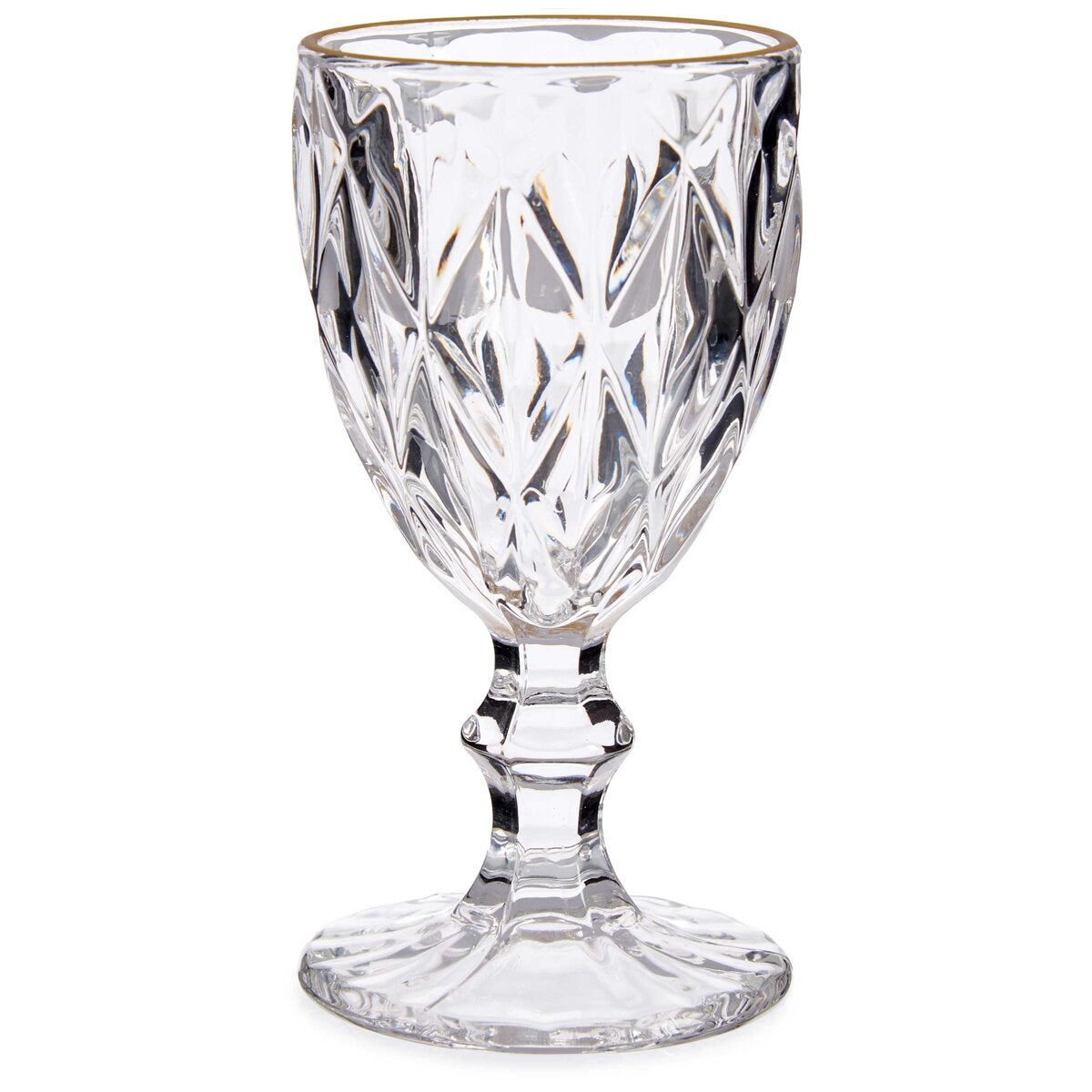 Kieliszek do wody ze złotą obwódką GOLDEN, 254 ml, 6 sztuk