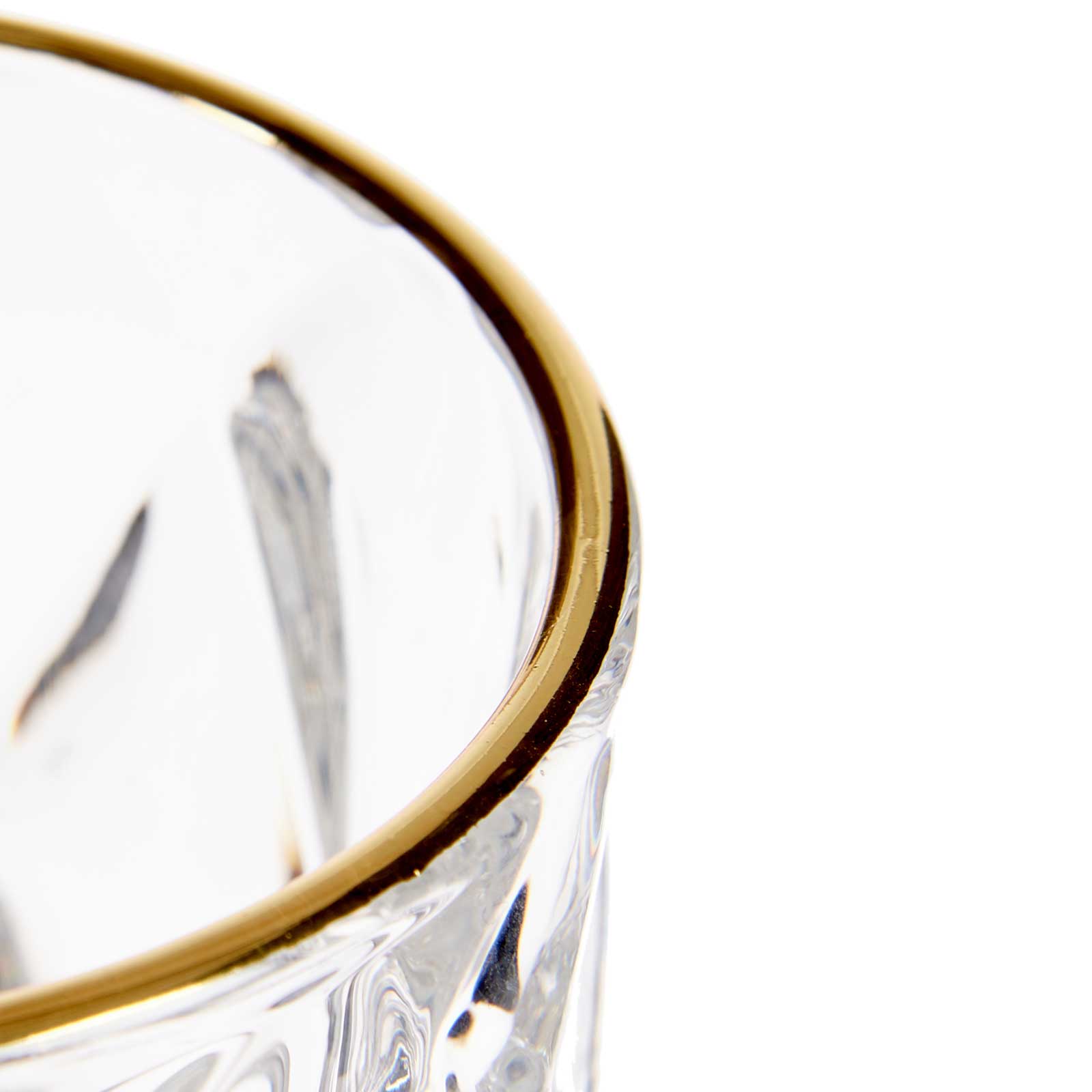 Kieliszek do wody ze złotą obwódką GOLDEN, 254 ml, 6 sztuk