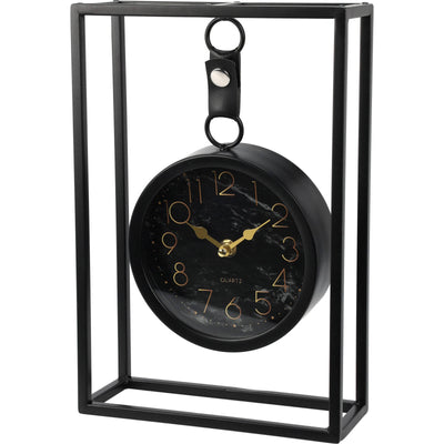 Wiszący zegar na metalowym stelażu, 21 x 31 cm