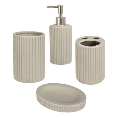 Zestaw ceramicznych akcesoriów łazienkowych, 4 elementy