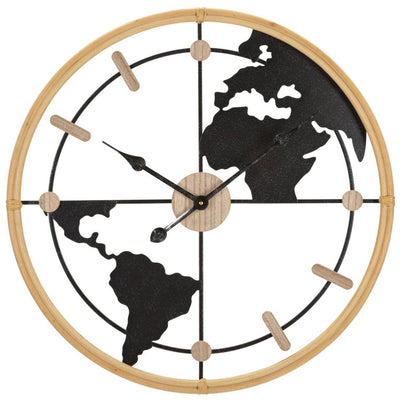 Zegar ścienny z mapą świata, Ø 60 cm