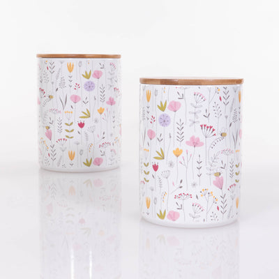 Pojemniki kuchenne ceramiczne w polne kwiaty FLORINA, 2 sztuki