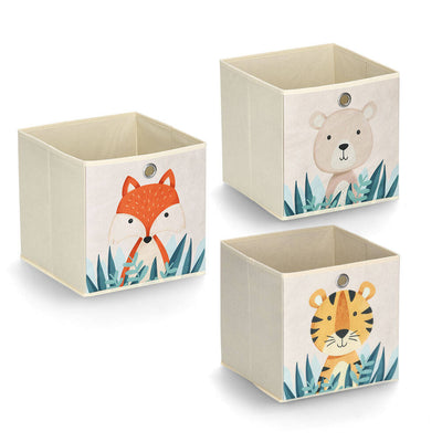 Tekstylne pudełko ze zwierzątkiem, 28 x 28 x 28 cm