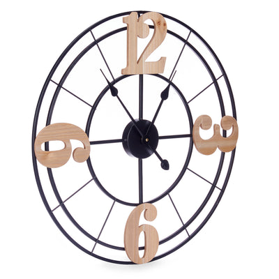 Zegar na ścianę loft z minimalistyczną tarczą, 60 cm