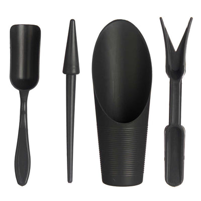 Zestaw narzędzi ogrodowych plastikowych: łopatka, radełko, siewnik ręczny