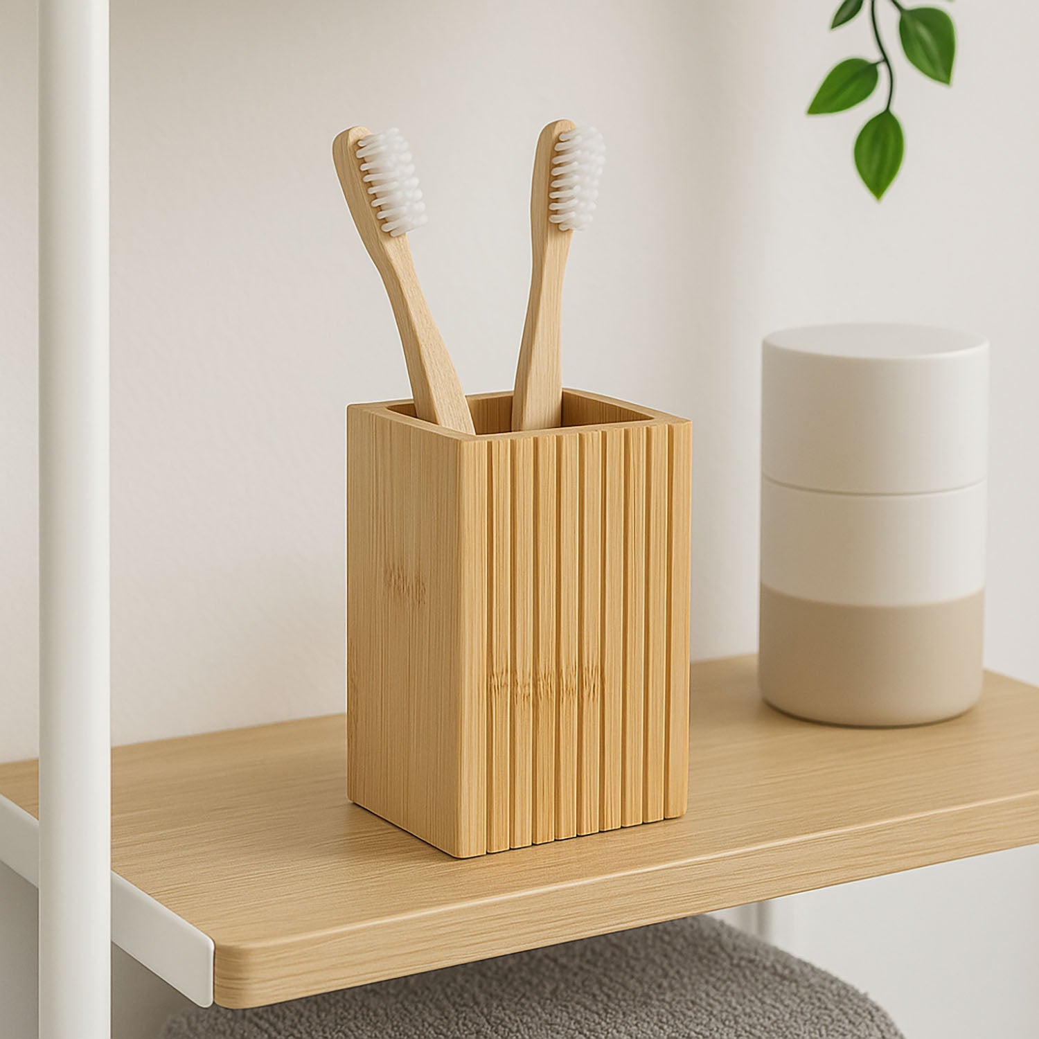 Kubek na szczoteczki do zębów TERRE INCONNUE, bambusowy