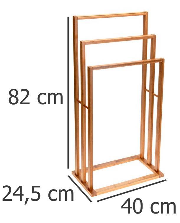 Łazienkowy stojak na ręczniki BAMBUS, 3 ramienny