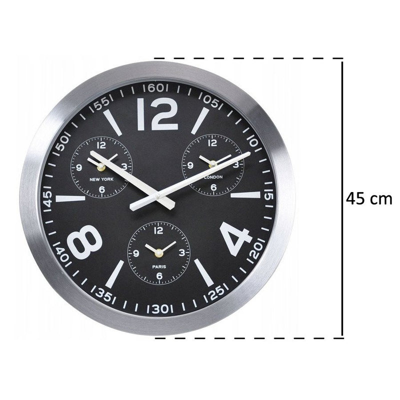 Zegar ścienny, aluminium, Ø 45