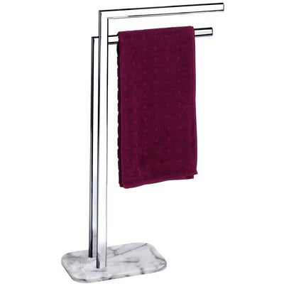 Zestaw ONYX łazienkowy stojak na ręczniki + Stojak na papier toaletowy i szczotkę do WC, marmurowa podstawa, WENKO