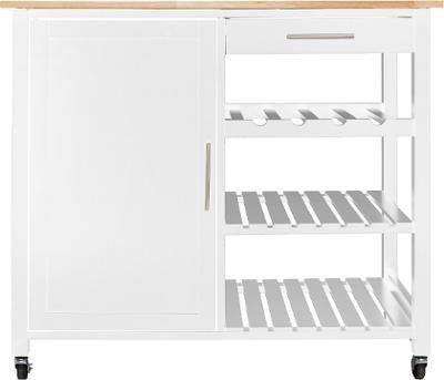 Wózek kuchenny z blatem i szufladami, 48x100x88 cm, kolor biały