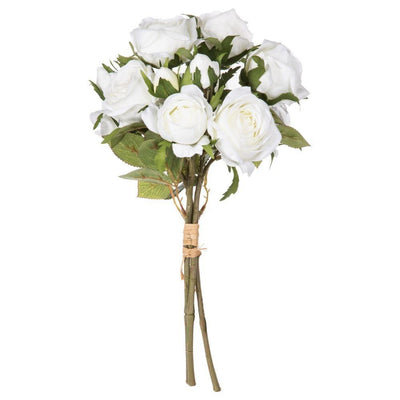 Bukiet sztucznych róż, 40 cm, kolor biały