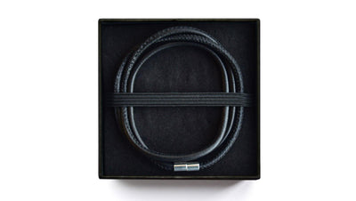 Łańcuszek jubilerski, krótki, 53 cm, kolor czarny, REMEMBER