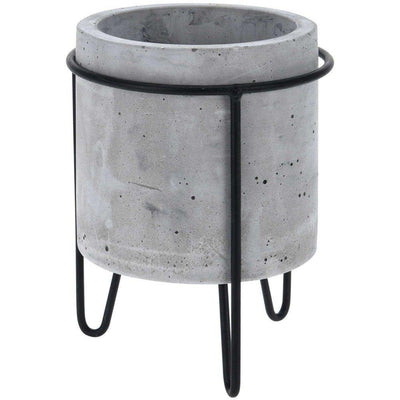 Donica cementowa na metalowym stojaku, Ø 13,5 x 18 cm