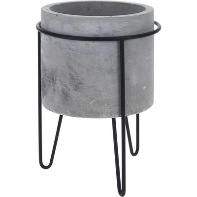 Donica cementowa na metalowym stojaku, Ø 14,5 x 22,5 cm