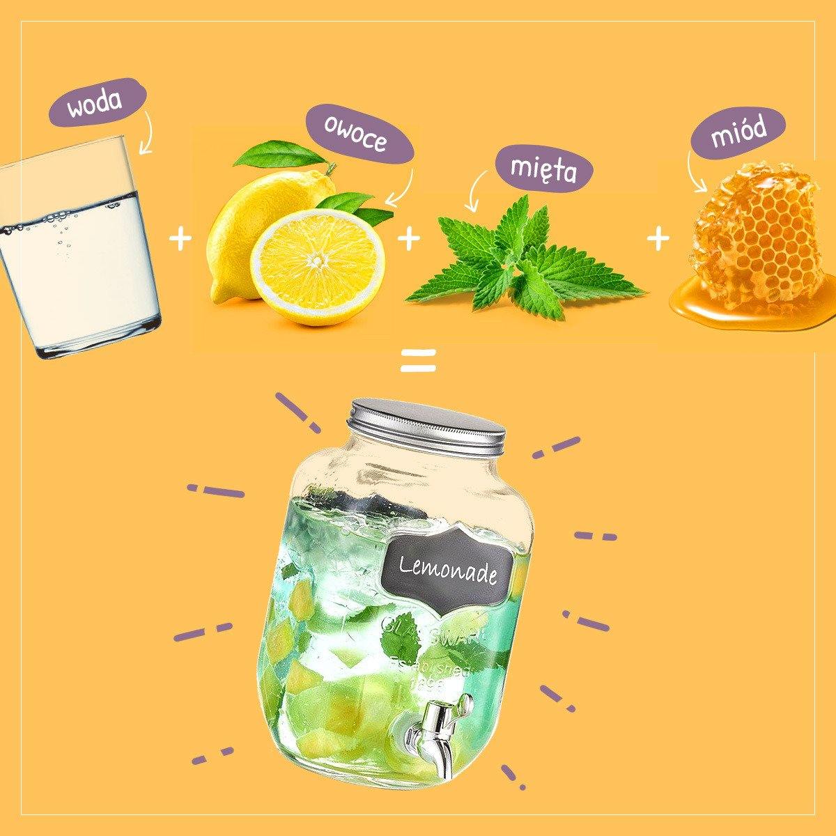 Szklana karafka z silikonową pokrywką, 700 ml, kolor czarny