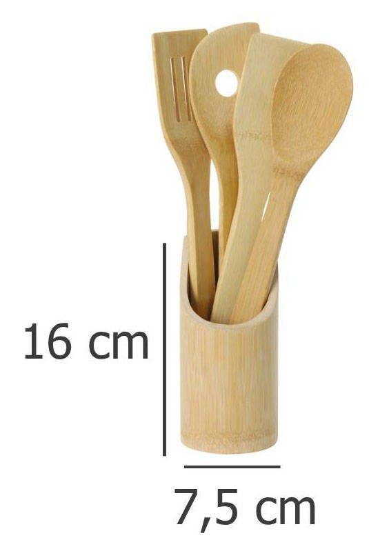 Zestaw przyborów kuchennych, 5 elementów, bambus