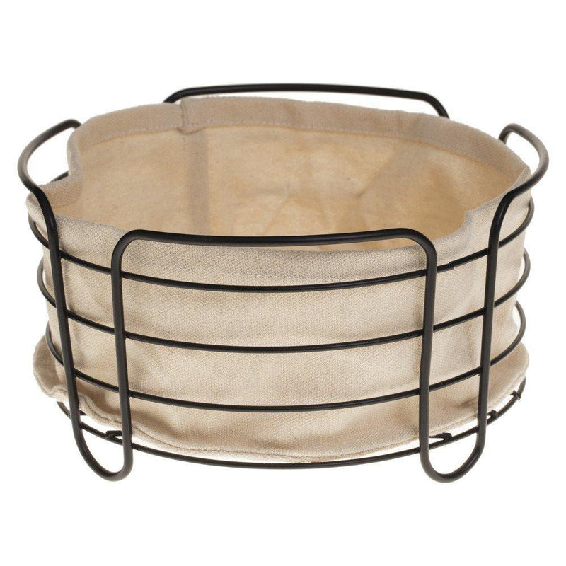 Koszyk na chleb z bawełnianym wkładem, Ø 20 cm, kolor beżowy