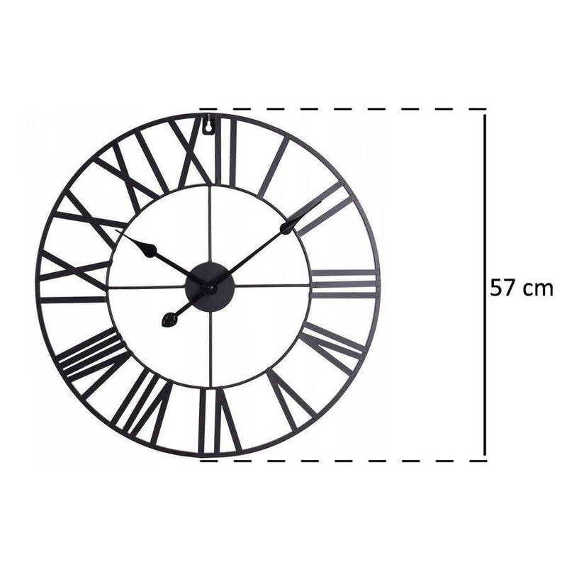 Zegar metalowy VINTAGE z rzymskimi cyframi, Ø 47 cm