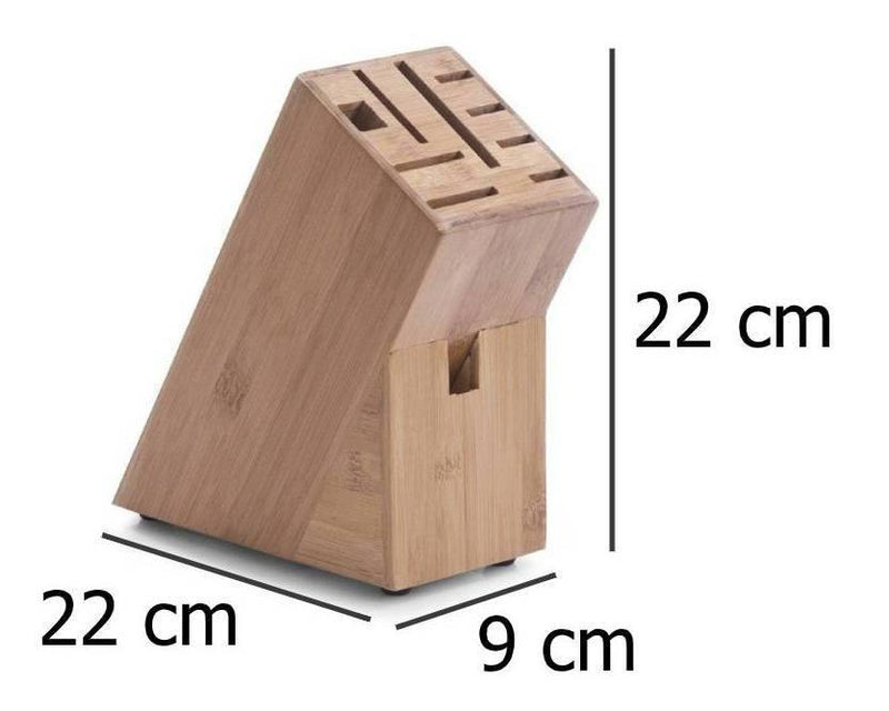 Bambusowy stojak na noże, blok do noży - 22x22x9cm - EMAKO