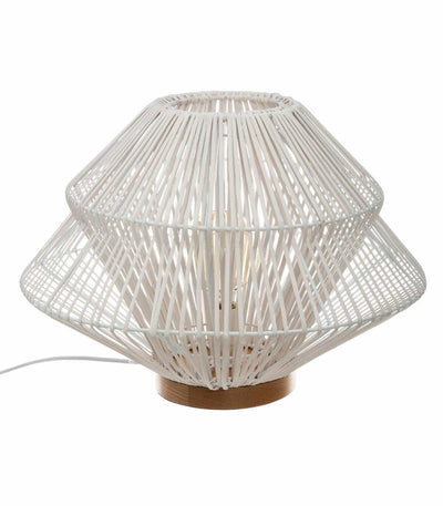 Lampa stołowa LUDZA, metalowa, 33 cm, kolor biały