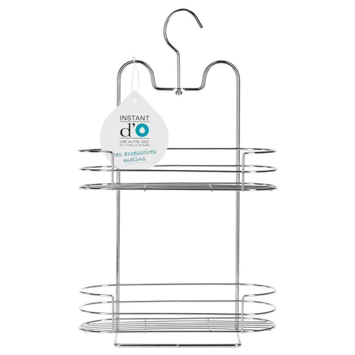 Półka wisząca pod prysznic, 2 poziomy, stal chromowana