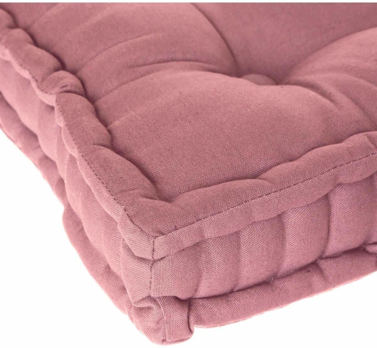 Poduszka do siedzenia na podłodze, 40x40x8 cm, kolor różowy