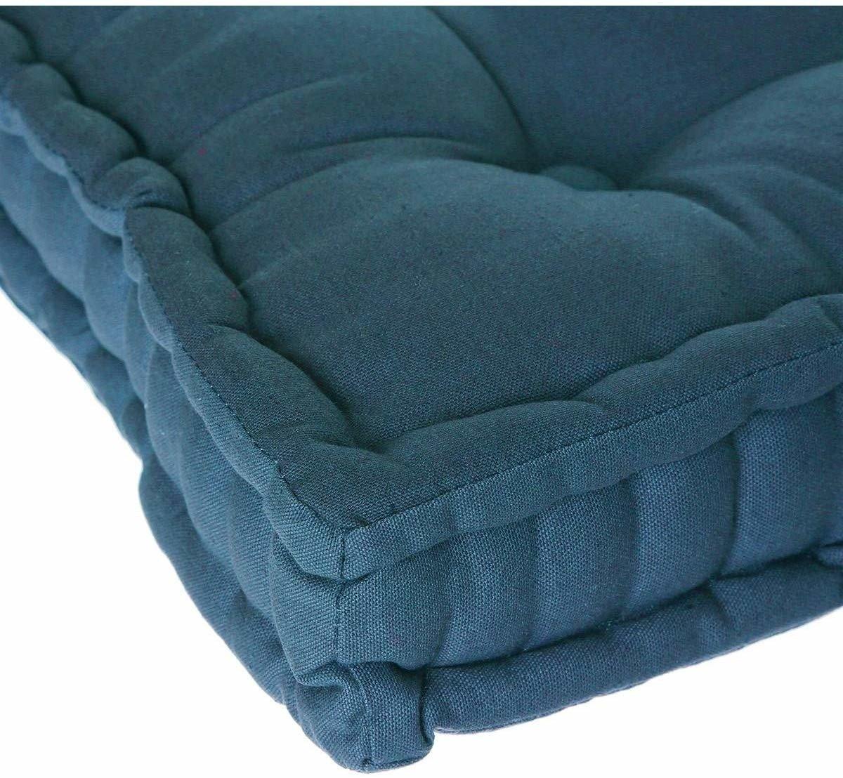 Poduszka do siedzenia na podłodze, 40x40x8 cm, kolor morski