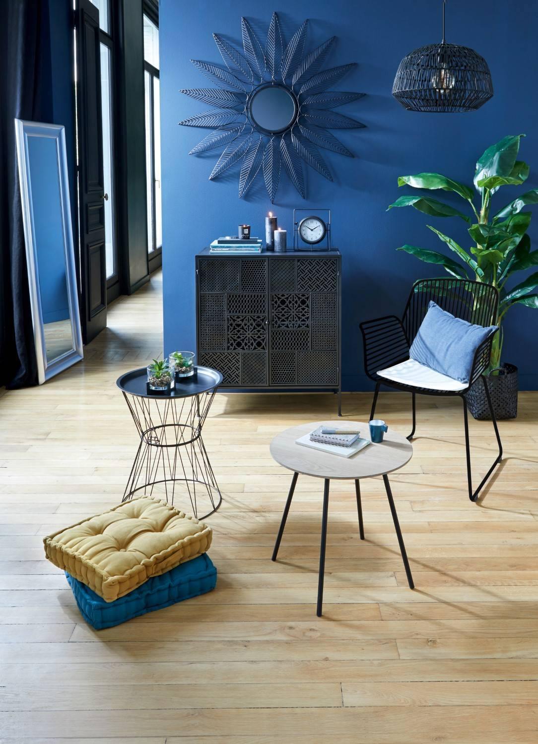 Poduszka do siedzenia na podłodze, 40x40x8 cm, kolor żółty