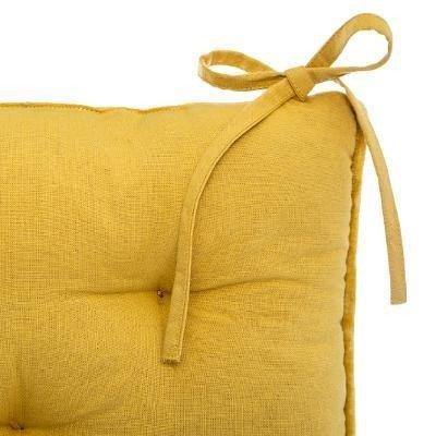 Poduszka na krzesło welurowa, 38 x 38 cm, kolor żółty
