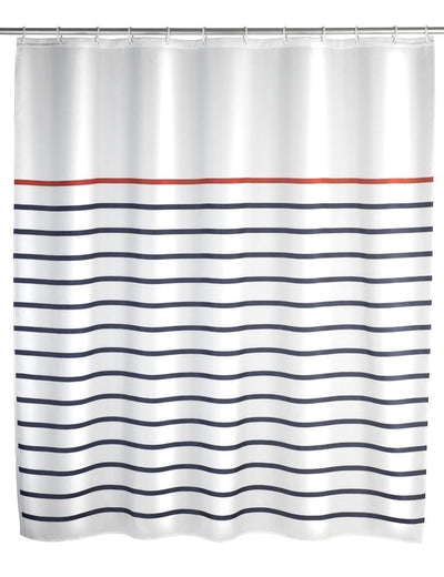 Zasłona prysznicowa, tekstylna, Marine White, 180x200 cm, WENKO