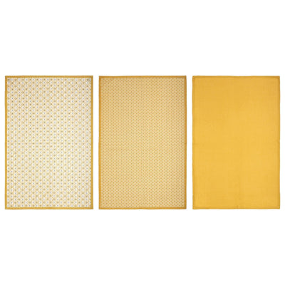 Ręczniki kuchenne z printem, 45 x 70 cm, 3 sztuki, żółte