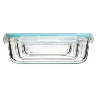 Pojemniki szklane z pokrywką, 3 sztuki