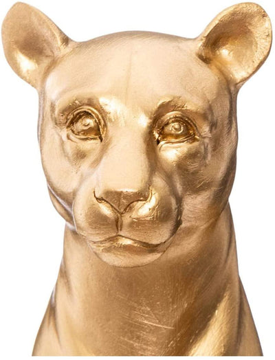Złota figurka pantera, polyresin, wys. 23 cm