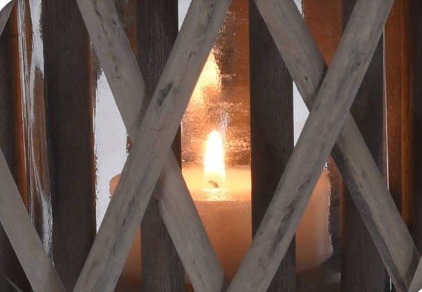 Lampion wiklinowy, Ø 22,5 x 30 cm, szary