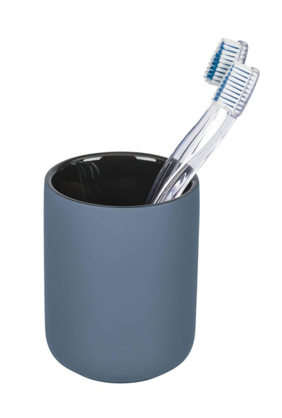 Pojemnik na szczoteczki do zębów AVELLINO, ceramiczny, niebieski, Ø 7,5 cm, Wenko