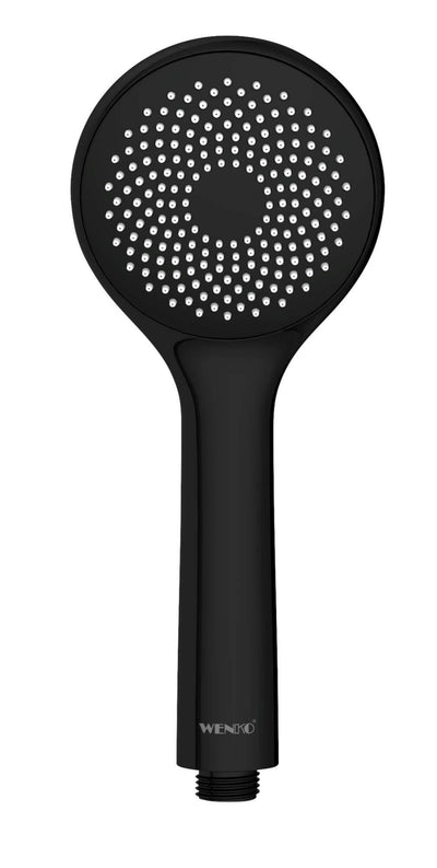 Słuchawka prysznicowa oszczędzająca wodę, Ø 9,5 cm, czarna, tworzywo sztuczne, WENKO