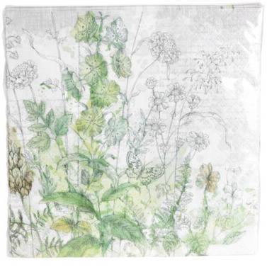 Serwetki papierowe, 33 x 33 cm, 20 sztuk, polne kwiaty