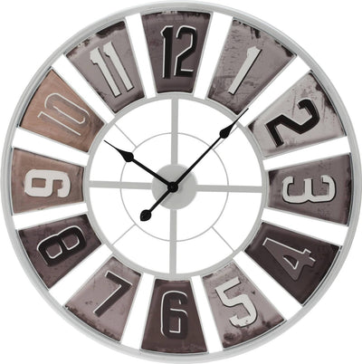 Zegar ścienny do salonu z industrialną tarczą, Ø 80 cm, biały