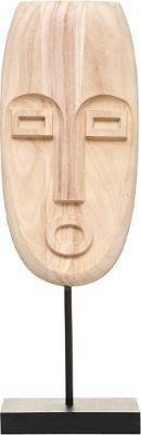 Maska drewniana SAFARI, motyw etniczny, naturalny brąz, wys. 46,5 cm