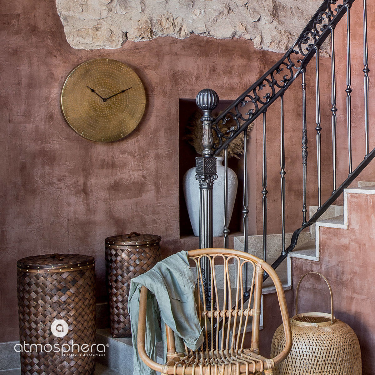 Zegar ścienny nowoczesny OASIS, metalowy, Ø 49 cm