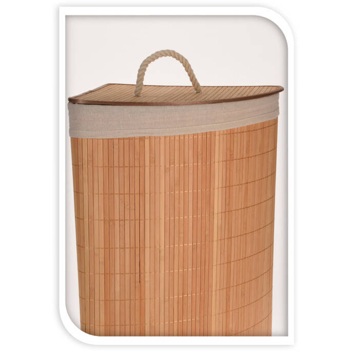Kosz na pranie w skandynawskim stylu, bambusowy, 72 l