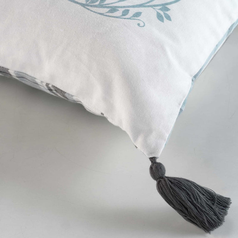 Ozdobna poduszka z chwostami i nadrukiem, 40 x 40 cm, bawełna