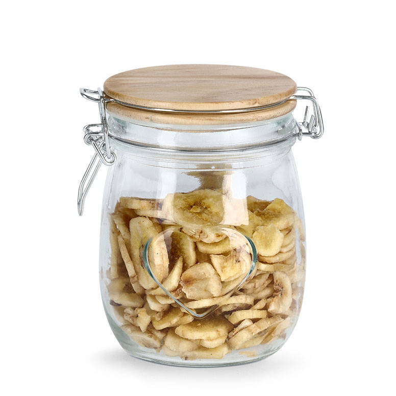 Szklany pojemnik na żywność HEART, hermetyczna pokrywka